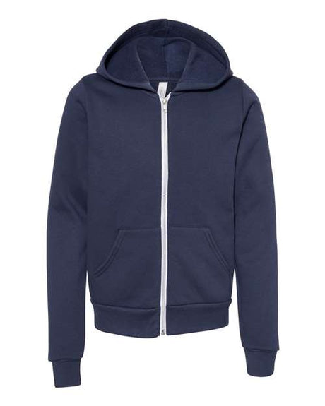 Bella + Canvas 3739Y Youth Sponge Fleece Full-Zip Hoodie Sweatshirt