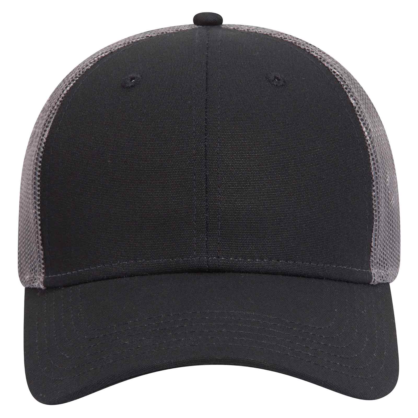 OTTO CAP 6 Panel Low Profile Mesh Back Trucker Hat OTTO 83-1273 Otto Cap 030325 - Blk/Blk/Ch.Gry OSFM - Adult