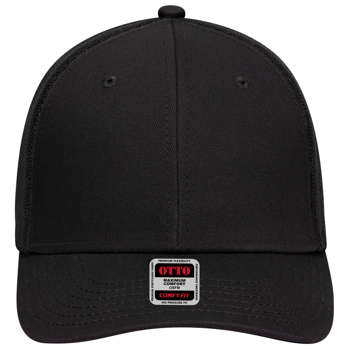 OTTO CAP "OTTO COMFY FIT" 6 Panel Low Profile Mesh Back Baseball Cap OTTO 83-1299 Otto Cap 003 - Black OSFM - Adult