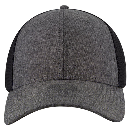 OTTO CAP "OTTO COMFY FIT" 6 Panel Low Profile Mesh Back Baseball Cap OTTO 83-1299 Otto Cap 003C - Black OSFM - Adult