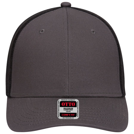 OTTO CAP "OTTO COMFY FIT" 6 Panel Low Profile Mesh Back Baseball Cap OTTO 83-1299 Otto Cap 252503 - Ch.Gry/Ch.Gry/Blk OSFM - Adult