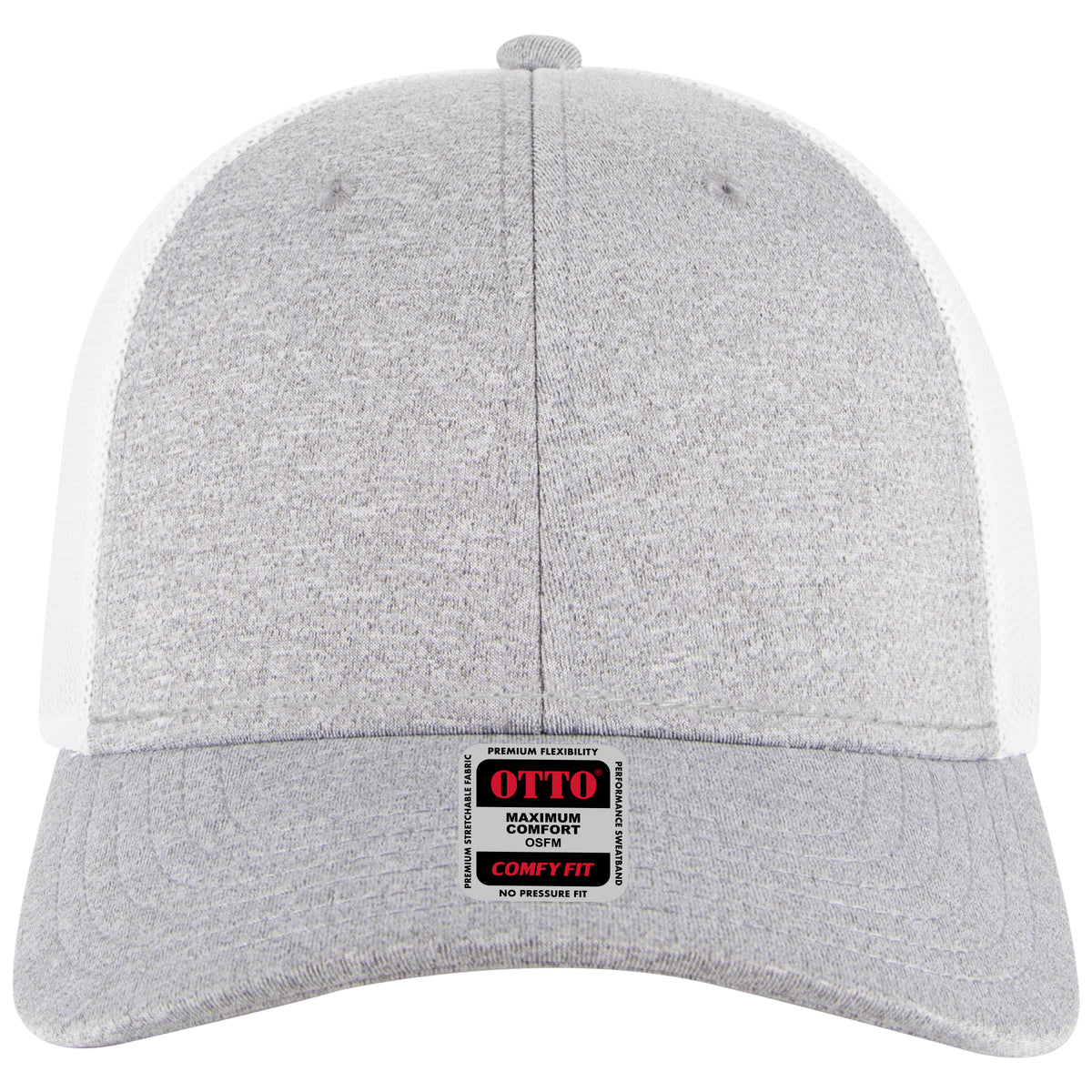 OTTO CAP "OTTO COMFY FIT" 6 Panel Low Profile Mesh Back Baseball Cap OTTO 83-1299 Otto Cap 747416A - HeatherGray/HeatherGray/White OSFM - Adult