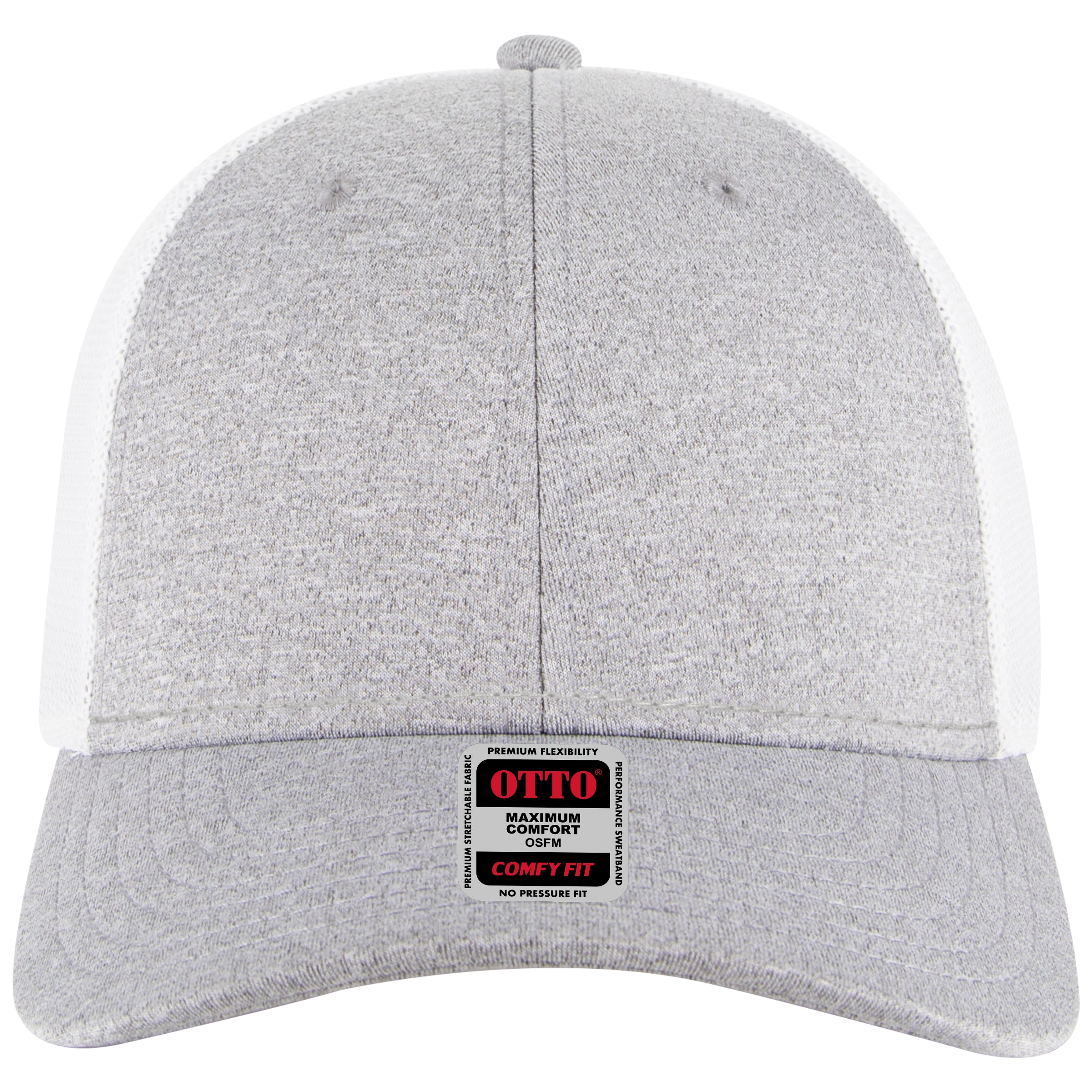 OTTO CAP "OTTO COMFY FIT" 6 Panel Low Profile Mesh Back Baseball Cap OTTO 83-1299 Otto Cap 747416A - HeatherGray/HeatherGray/White OSFM - Adult