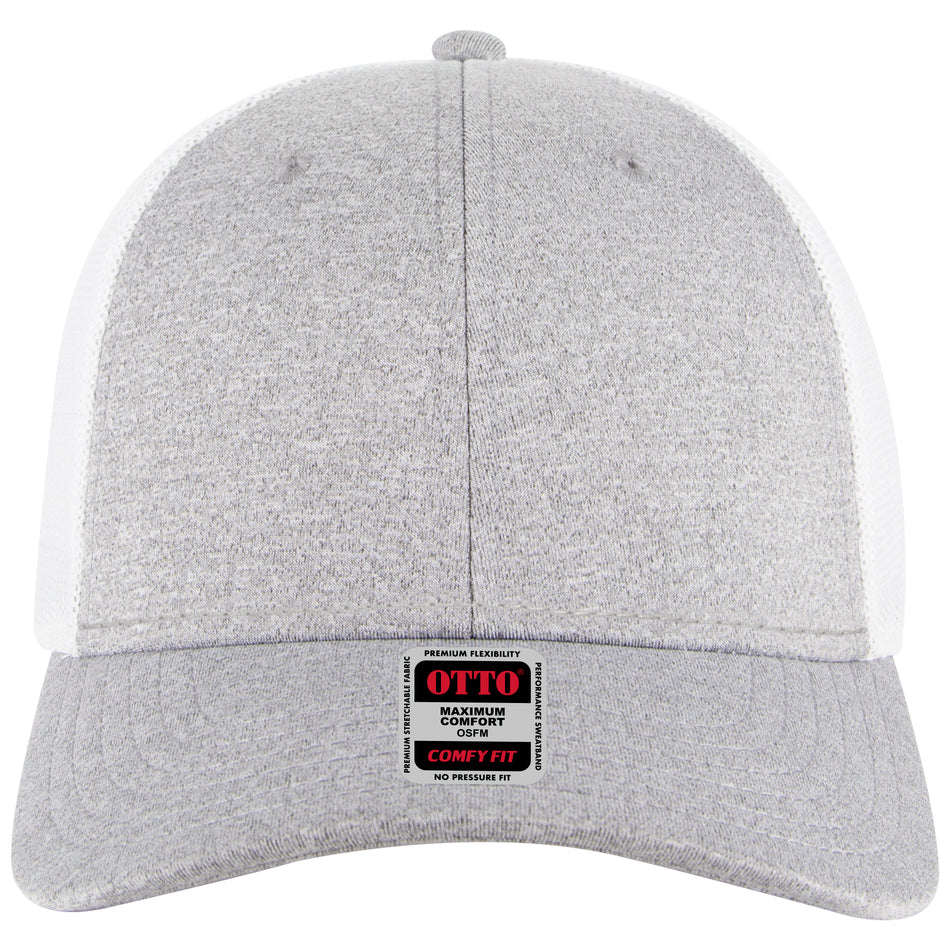 OTTO CAP "OTTO COMFY FIT" 6 Panel Low Profile Mesh Back Baseball Cap OTTO 83-1299 Otto Cap 747416A - HeatherGray/HeatherGray/White OSFM - Adult