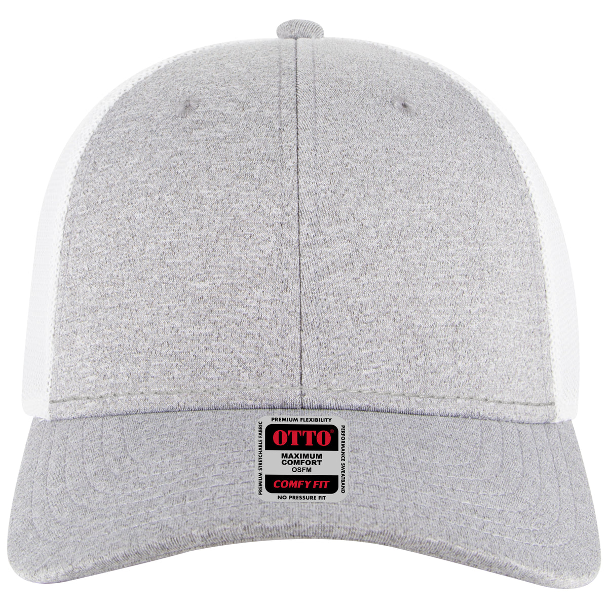 OTTO CAP "OTTO COMFY FIT" 6 Panel Low Profile Mesh Back Baseball Cap OTTO 83-1299 Otto Cap 747416B - HeatherGray/HeatherGray/White OSFM - Adult