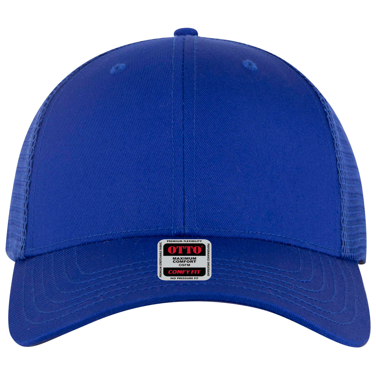 OTTO CAP "OTTO COMFY FIT" 6 Panel Low Profile Mesh Back Trucker Hat OTTO 83-2 Otto Cap 001 - Royal OSFM - Adult