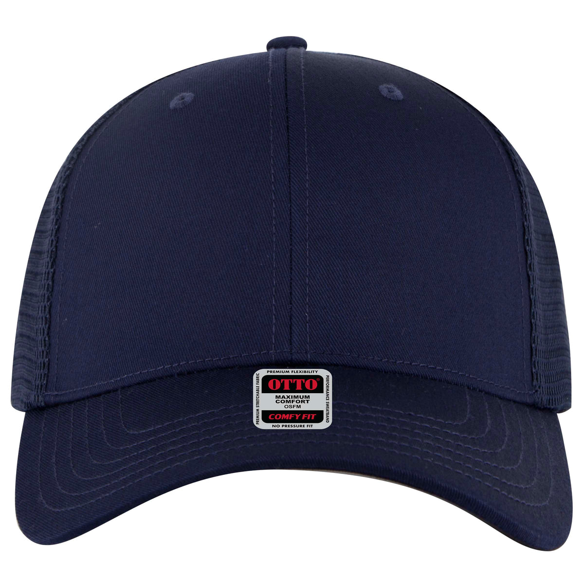 OTTO CAP "OTTO COMFY FIT" 6 Panel Low Profile Mesh Back Trucker Hat OTTO 83-2 Otto Cap 004 - Navy OSFM - Adult