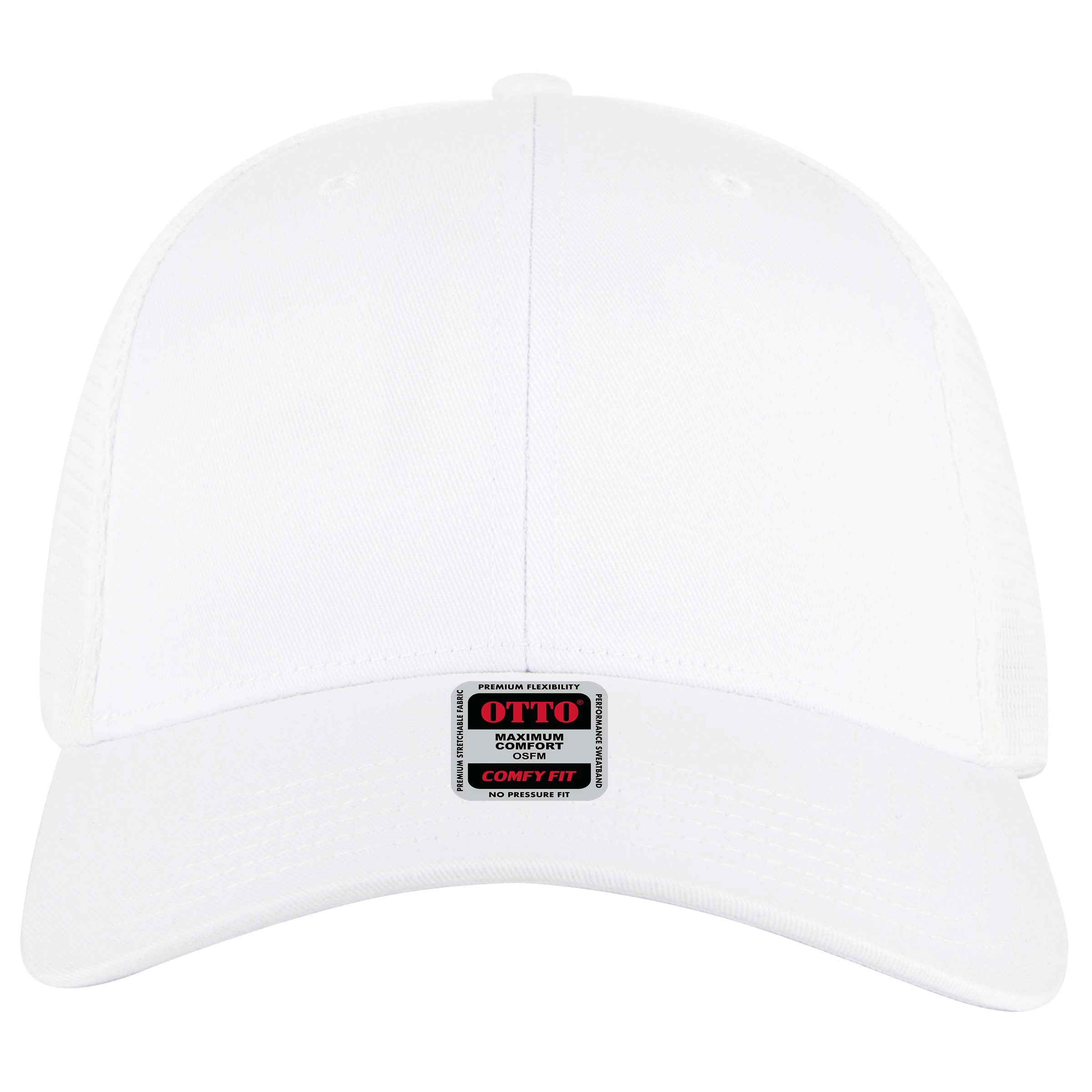 OTTO CAP "OTTO COMFY FIT" 6 Panel Low Profile Mesh Back Trucker Hat OTTO 83-2 Otto Cap 016 - White OSFM - Adult