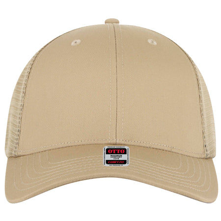 OTTO CAP "OTTO COMFY FIT" 6 Panel Low Profile Mesh Back Trucker Hat OTTO 83-2 Otto Cap 032 - Khaki OSFM - Adult