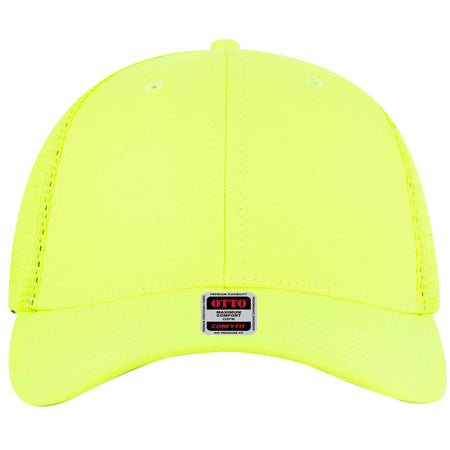 OTTO CAP "OTTO COMFY FIT" 6 Panel Low Profile Mesh Back Trucker Hat OTTO 83-2 Otto Cap 040 - N. Yellow OSFM - Adult