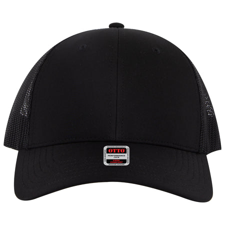 OTTO CAP 6 Panel Low Profile Mesh Back Trucker Hat OTTO 83-3 Otto Cap 003B - Black OSFM - Adult