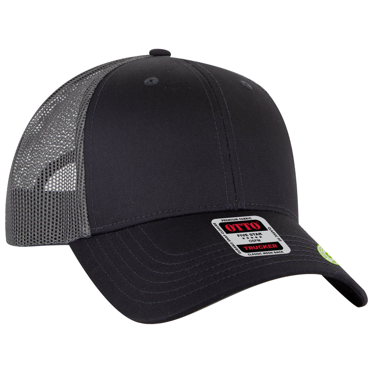 OTTO CAP 6 Panel Low Profile Mesh Back Trucker Hat OTTO 83-4 Otto Cap 025 - Char. Gray OSFM - Adult