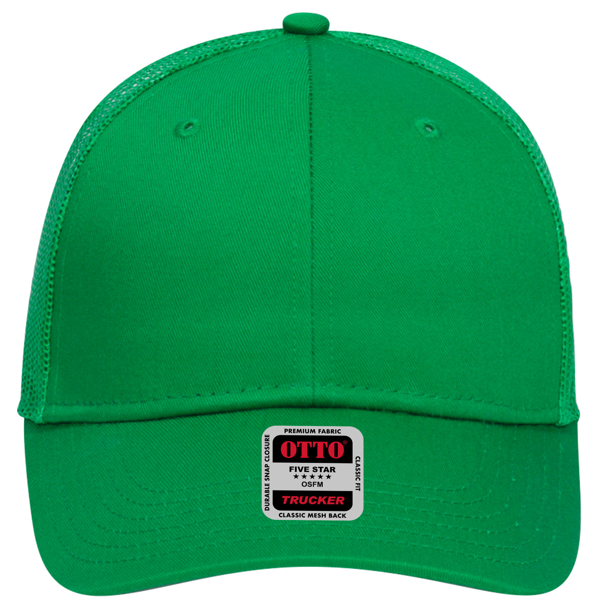 OTTO CAP 6 Panel Low Profile Mesh Back Trucker Hat OTTO 83-473 Otto Cap 005 - Kelly OSFM - Adult