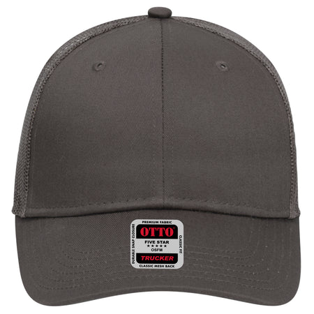 OTTO CAP 6 Panel Low Profile Mesh Back Trucker Hat OTTO 83-473 Otto Cap 025 - Char. Gray OSFM - Adult