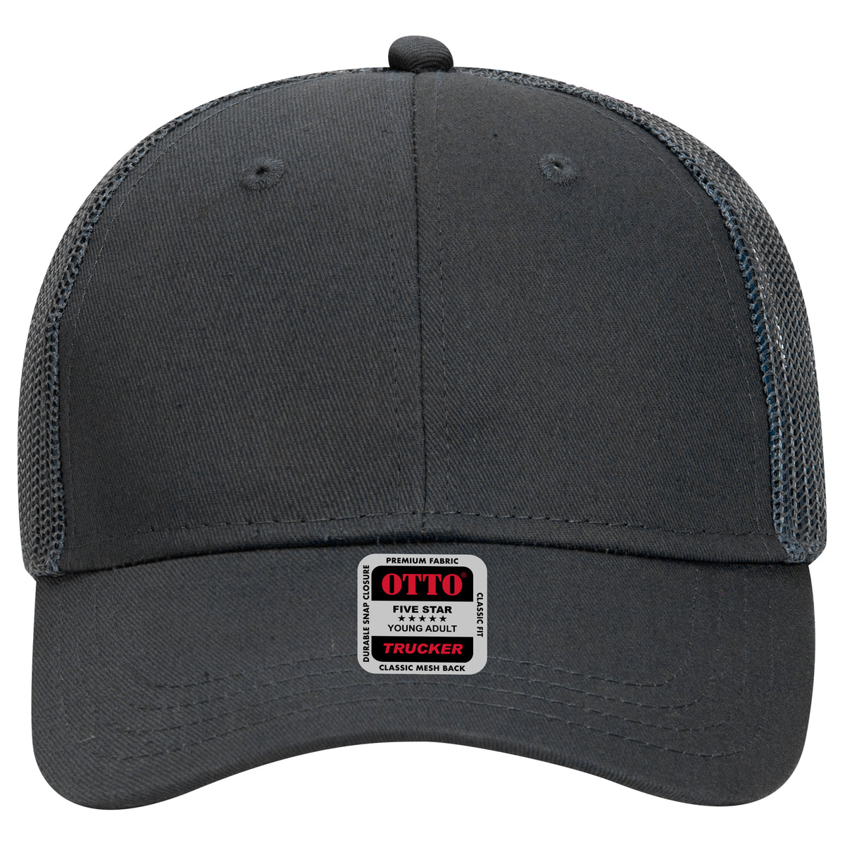 OTTO CAP 6 Panel Low Profile Mesh Back Trucker Hat OTTO 83-473 Otto Cap 025 - Char. Gray Young Adult