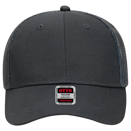 OTTO CAP 6 Panel Low Profile Mesh Back Trucker Hat OTTO 83-473 Otto Cap 025 - Char. Gray Young Adult