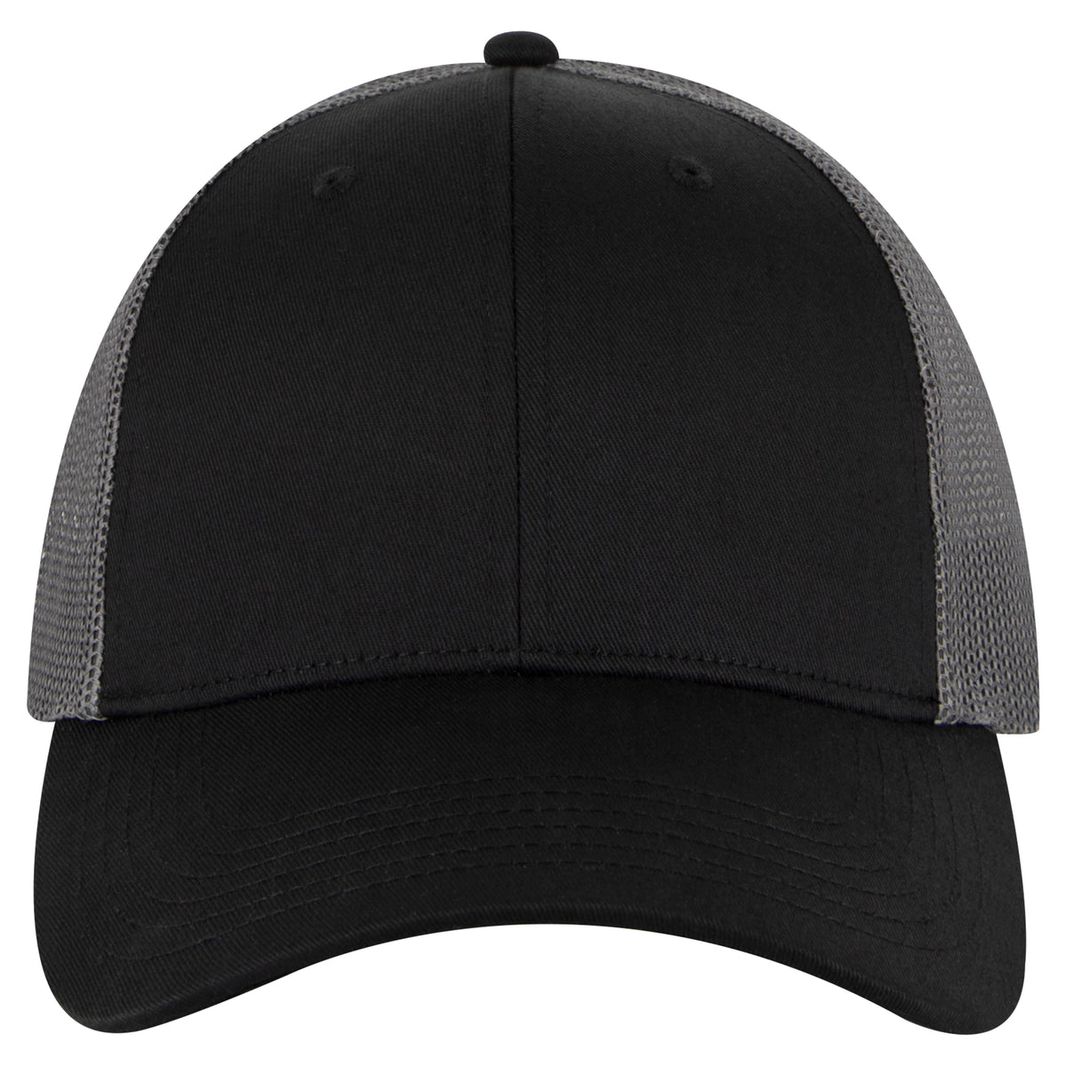 OTTO CAP 6 Panel Low Profile Mesh Back Trucker Hat OTTO 83-473 Otto Cap 030325 - Blk/Blk/Ch.Gry OSFM - Adult