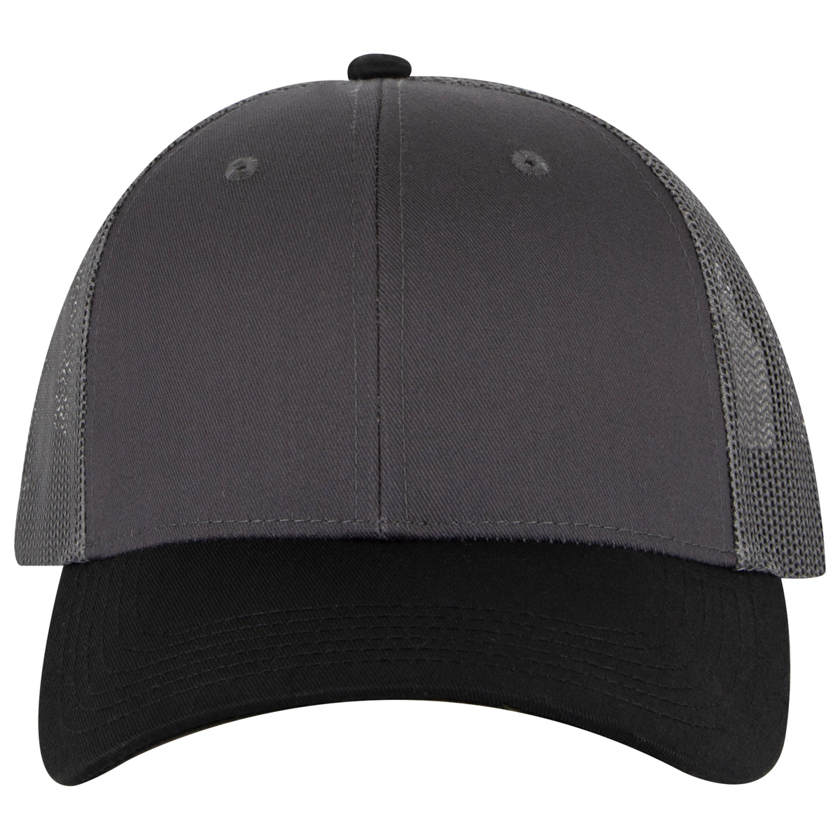 OTTO CAP 6 Panel Low Profile Mesh Back Trucker Hat OTTO 83-473 Otto Cap 032525 - Blk/Ch.Gry/Ch.Gry OSFM - Adult