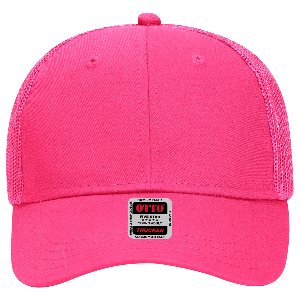 OTTO CAP 6 Panel Low Profile Mesh Back Trucker Hat OTTO 83-473 Otto Cap 042 - Hot Pink Young Adult