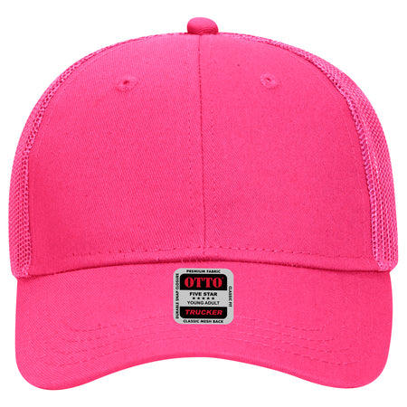 OTTO CAP 6 Panel Low Profile Mesh Back Trucker Hat OTTO 83-473 Otto Cap 042 - Hot Pink Young Adult