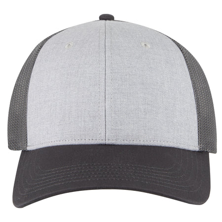 OTTO CAP 6 Panel Low Profile Mesh Back Trucker Hat OTTO 83-473 Otto Cap 257425 - CharcoalGray/HeatherGray/CharcoalGray OSFM - Adult