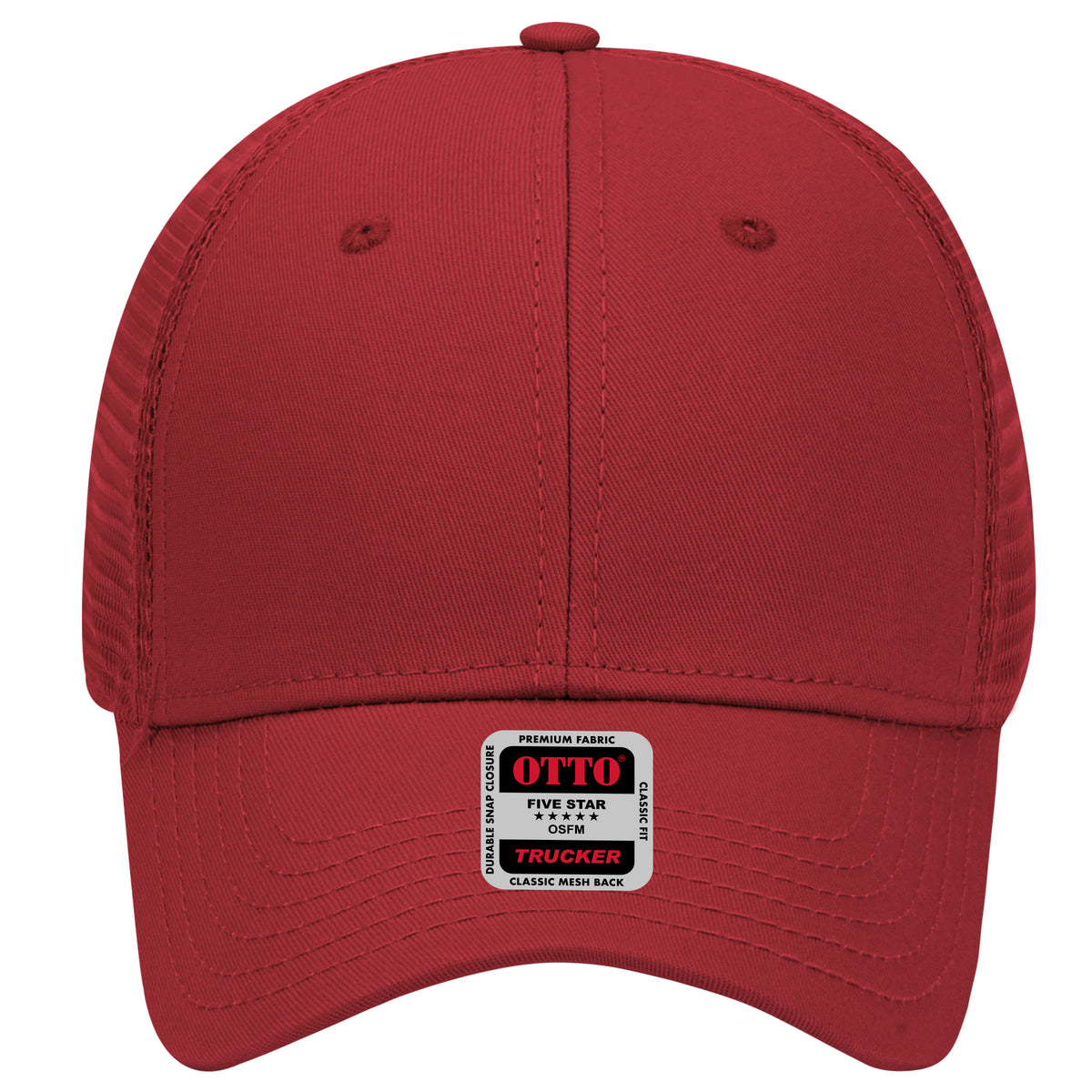 OTTO CAP 6 Panel Low Profile Mesh Back Trucker Hat OTTO 83-942 Otto Cap 002 - Red OSFM - Adult