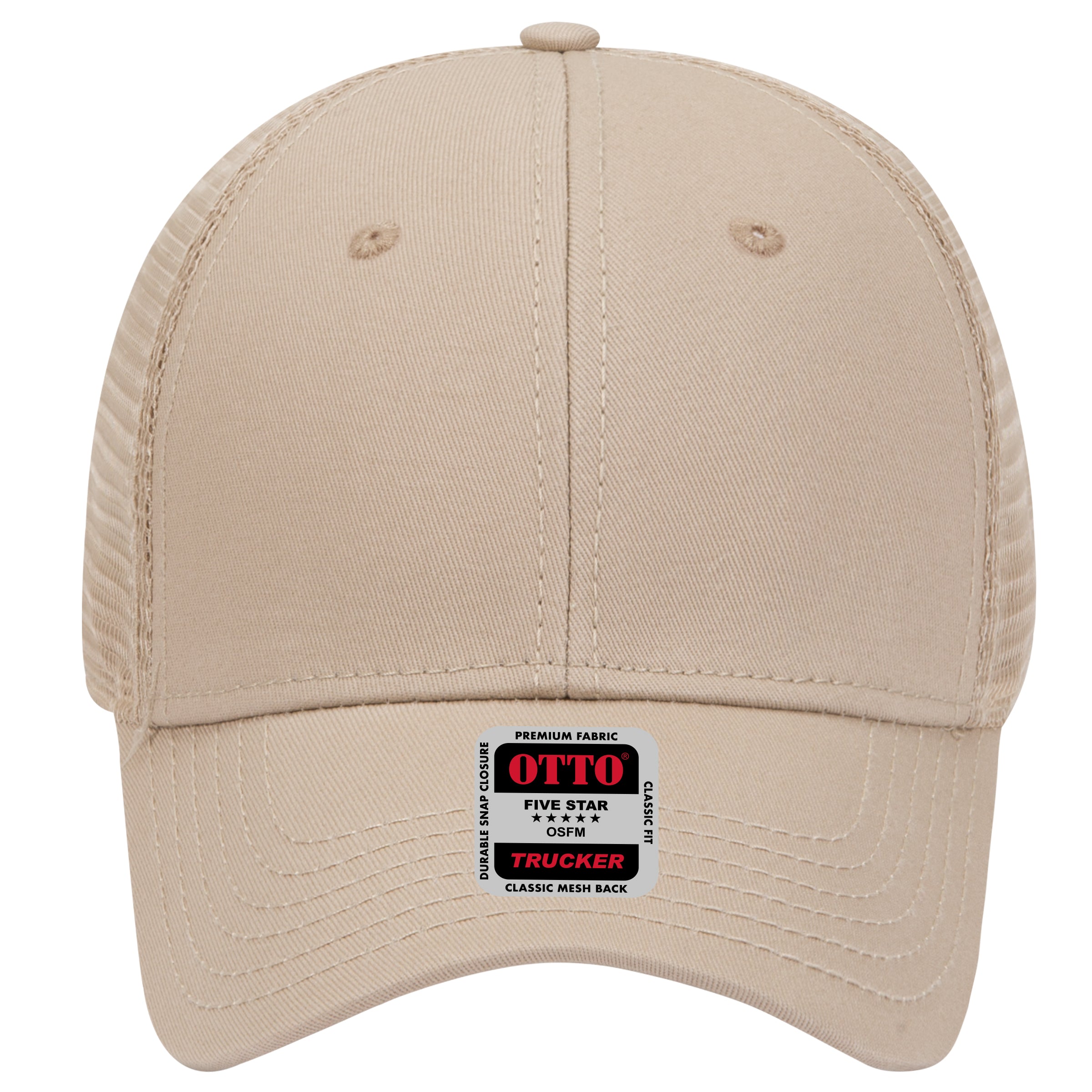 OTTO CAP 6 Panel Low Profile Mesh Back Trucker Hat OTTO 83-942 Otto Cap 032 - Khaki OSFM - Adult