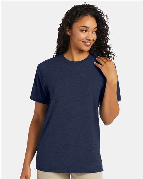 Hanes Perfect-T T-Shirt - Heather Navy - Hanes 4980 Hanes