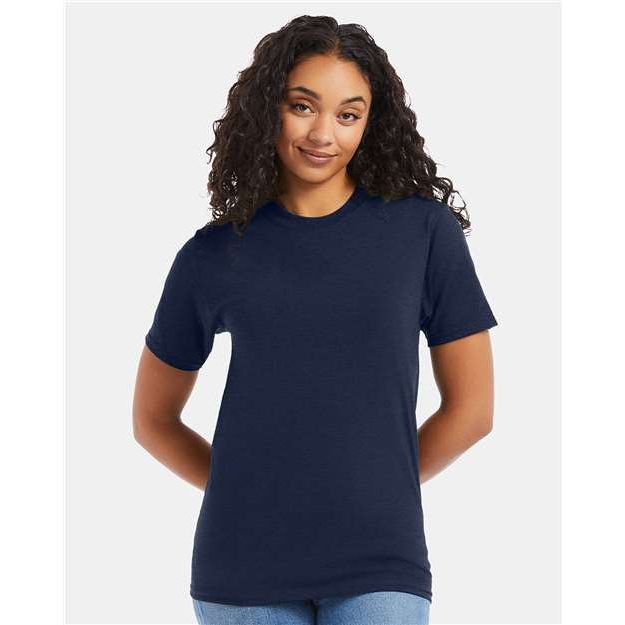 Hanes Beefy-T® T-Shirt - Heather Navy - Hanes 5180 Hanes Heather Navy S