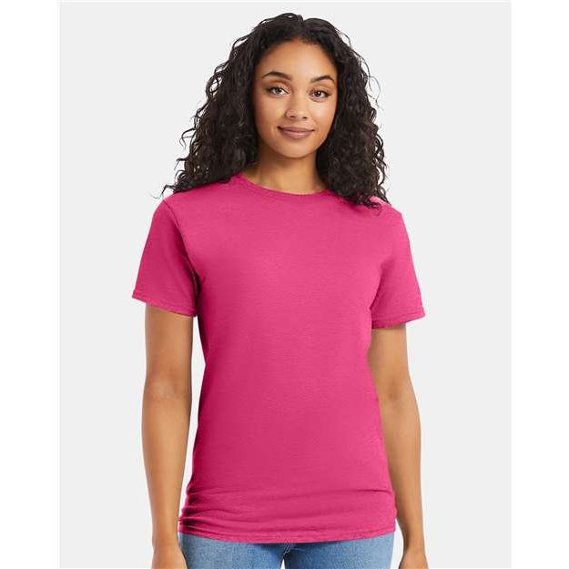 Hanes Essential-T T-Shirt - Wow Pink - Hanes 5280 Hanes Wow Pink S