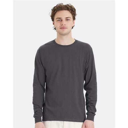 Hanes Essential-T Long Sleeve T-Shirt - Smoke Grey - Hanes 5286 Hanes Smoke Grey S