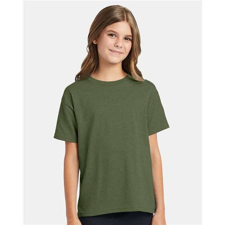 Hanes Ecosmart™ Youth T-Shirt - Heather Green - Hanes 5370 Hanes Heather Green XS