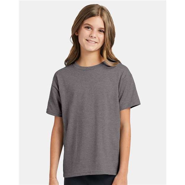 Hanes Ecosmart™ Youth T-Shirt - Oxford Grey - Hanes 5370 Hanes Oxford Grey XS