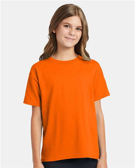 Hanes Ecosmart™ Youth T-Shirt - Safety Orange - Hanes 5370 Hanes