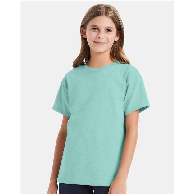 Hanes Essential-T Youth T-Shirt - Clean Mint - Hanes 5480 Hanes Clean Mint XS