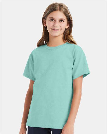 Hanes Essential-T Youth T-Shirt - Clean Mint - Hanes 5480 Hanes