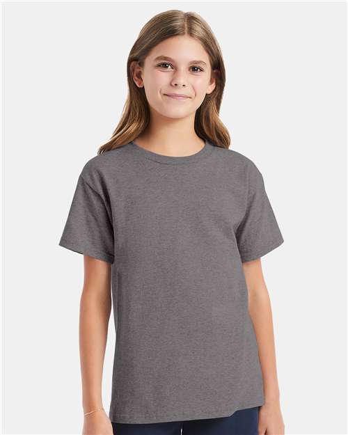 Hanes Essential-T Youth T-Shirt - Oxford Grey - Hanes 5480 Hanes