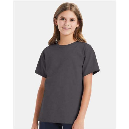 Hanes Essential-T Youth T-Shirt - Smoke Grey - Hanes 5480 Hanes