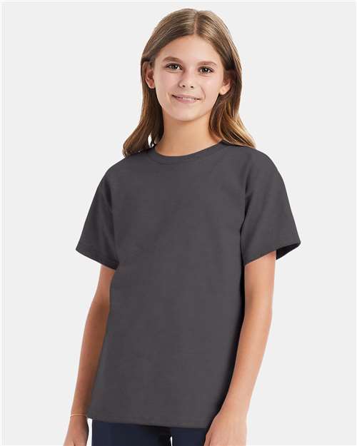 Hanes Essential-T Youth T-Shirt - Smoke Grey - Hanes 5480 Hanes