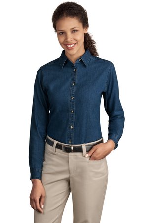 Joe's USA Ladies Long Sleeve Value Denim Shirt