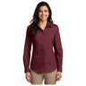 Joe' USA Ladies Long Sleeve Carefree Poplin Shirt Women's My Store XS Burgundy