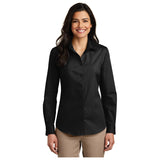 Joe' USA Ladies Long Sleeve Carefree Poplin Shirt Women's My Store XS Black