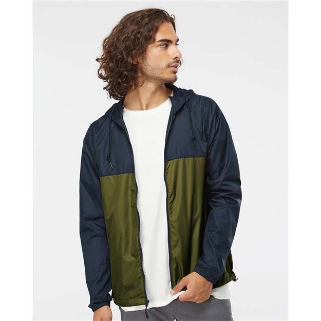 Independent Trading Co. Lightweight Windbreaker Full-Zip Jacket - Classic Navy/ Army - Independent Trading Co. EXP54LWZ Independent Trading Co. Classic Navy/ Army XS