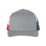 Richardson Printed Mesh Trucker Cap - Richardson 112PM Richardson Heather Grey/ Stars & Stripes Adjustable
