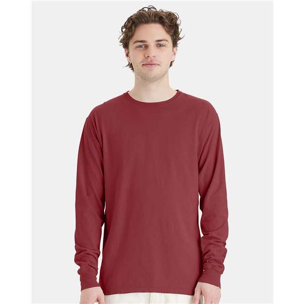 ComfortWash by Hanes Garment-Dyed Long Sleeve T-Shirt - Cayenne - ComfortWash by Hanes GDH200 ComfortWash by Hanes Cayenne S