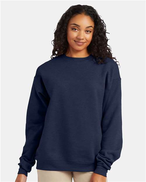 Hanes Ecosmart® Crewneck Sweatshirt - Heather Navy - Hanes P160