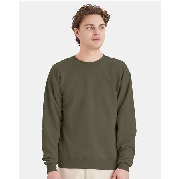 Hanes Ecosmart® Crewneck Sweatshirt - Fatigue Green - Hanes P160 Hanes