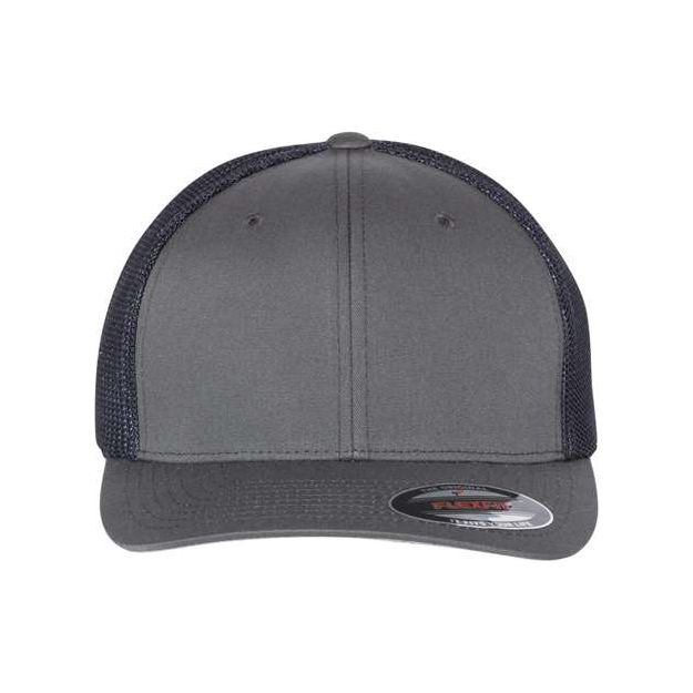 Flexfit Trucker Cap - Flexfit 6511 Flexfit Charcoal/ Navy One Size