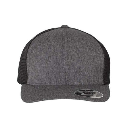 Flexfit 110® Mesh-Back Cap - Flexfit 110M Flexfit Melange Charcoal/ Black Adjustable