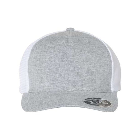 Flexfit 110® Mesh-Back Cap - Flexfit 110M Flexfit Melange Silver/ White Adjustable